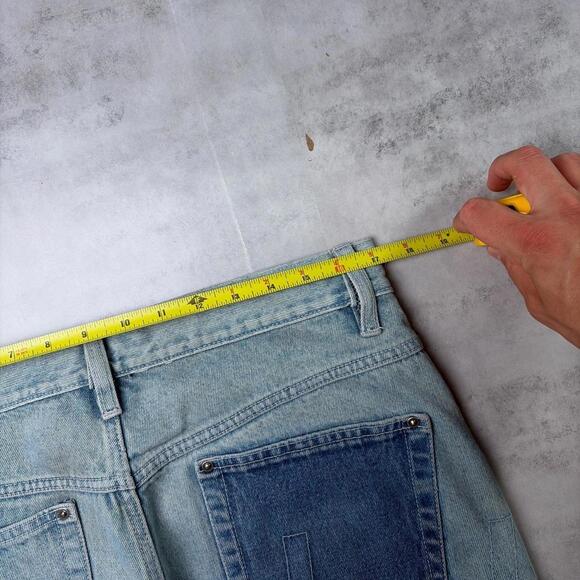 Y2K FUBU The Collection Denim Patchwork Baggy Denim Jeans - Picture 6 of 8